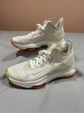Nike LeBron Witness 4 EP White Multi Camo Basketball Shoes “Fruity Pebbles” SZ 7